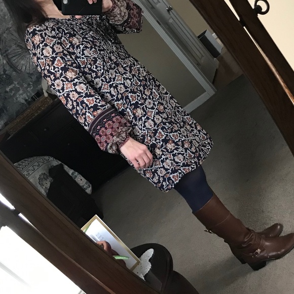 Long Sleeve Box Style Dress Lined Puffy Sleeves - Picture 12 of 16